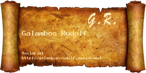 Galambos Rudolf névjegykártya